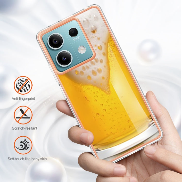 For Xiaomi Redmi Note 13 5G Electroplating Marble Dual-side IMD Phone Case(Draft Beer) - Note 13 Cases by PMC TechLife | Online Shopping South Africa | PMC TechLife | Buy Now Pay Later Mobicred