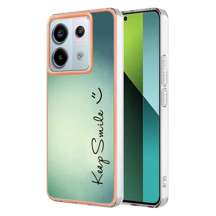 For Xiaomi Redmi Note 13 Pro 5G Global Electroplating Marble Dual-side IMD Phone Case(Smile) - Note 13 Pro Cases by PMC TechLife | Online Shopping South Africa | PMC TechLife | Buy Now Pay Later Mobicred