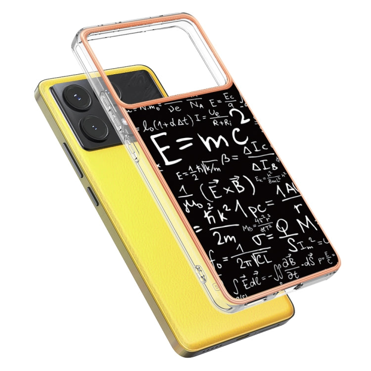 For Xiaomi Poco X6 Pro / Redmi K70E Electroplating Marble Dual-side IMD Phone Case(Equation) - K70E Cases by PMC TechLife | Online Shopping South Africa | PMC TechLife | Buy Now Pay Later Mobicred