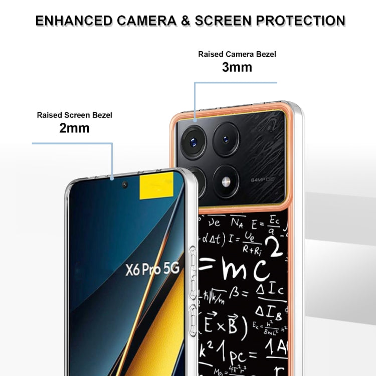 For Xiaomi Poco X6 Pro / Redmi K70E Electroplating Marble Dual-side IMD Phone Case(Equation) - K70E Cases by PMC TechLife | Online Shopping South Africa | PMC TechLife | Buy Now Pay Later Mobicred