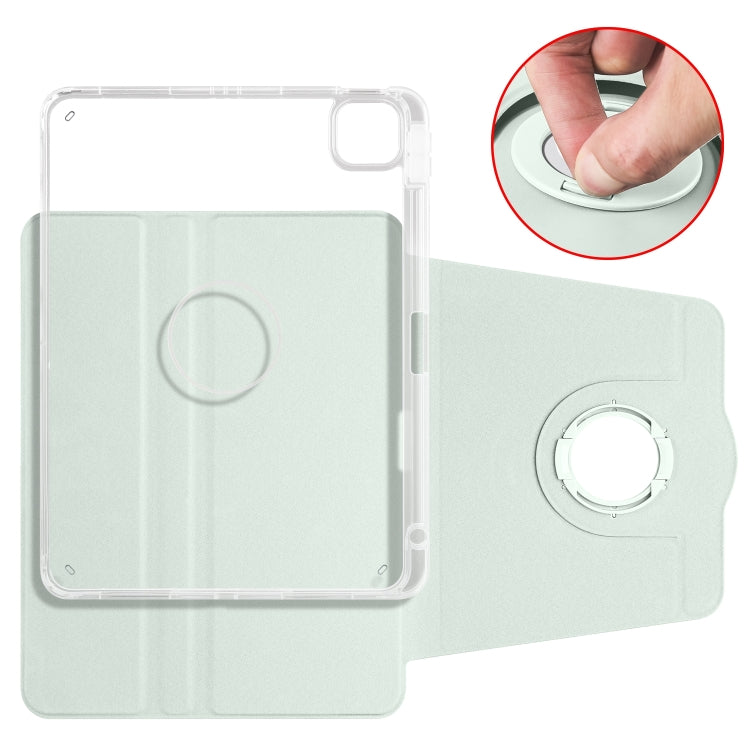 For iPad Air 11 2024 Clear Acrylic 360 Rotation Detachable Leather Tablet Case(Light Green) - iPad Air 11 2024 Cases by PMC TechLife | Online Shopping South Africa | PMC TechLife | Buy Now Pay Later Mobicred