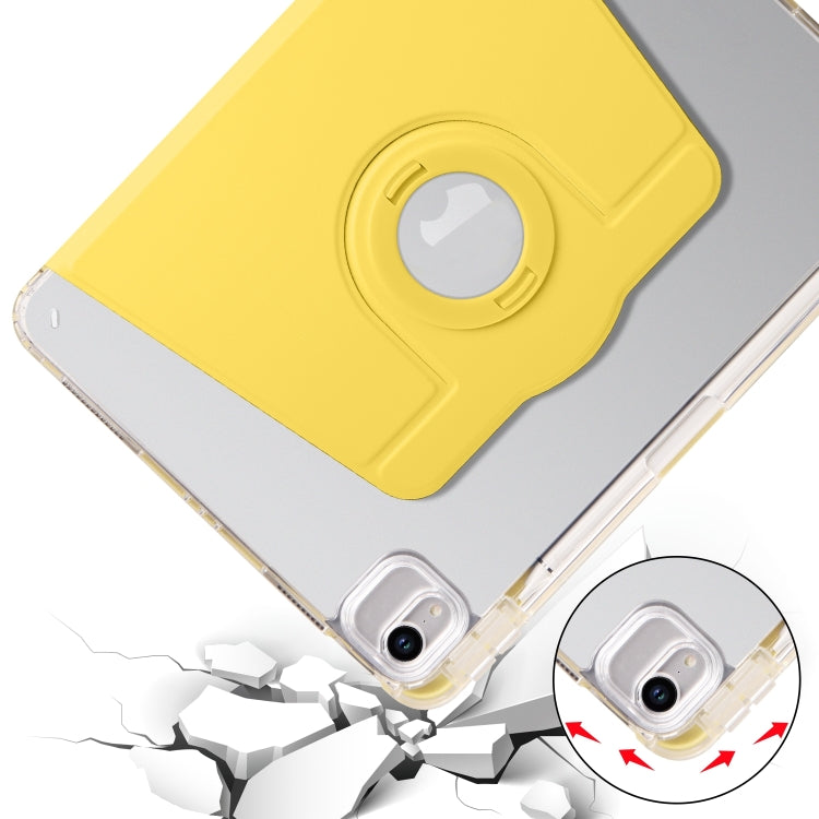 For iPad Pro 13 2024 Clear Acrylic 360 Rotation Detachable Leather Tablet Case(Yellow) - iPad Pro 13 2024 Cases by PMC TechLife | Online Shopping South Africa | PMC TechLife | Buy Now Pay Later Mobicred