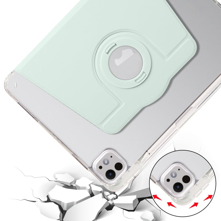 For iPad Pro 13 2024 Clear Acrylic 360 Rotation Detachable Leather Tablet Case(Light Green) - iPad Pro 13 2024 Cases by PMC TechLife | Online Shopping South Africa | PMC TechLife | Buy Now Pay Later Mobicred