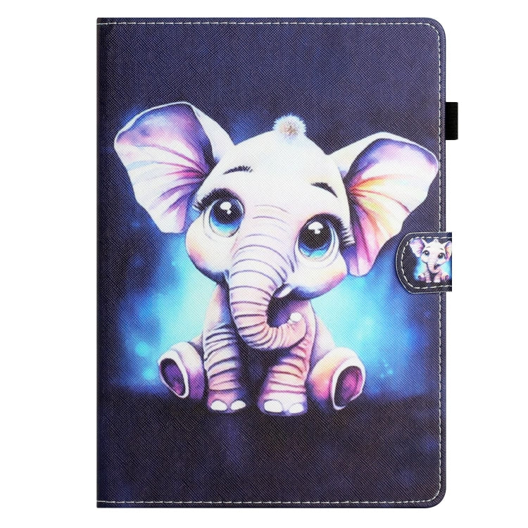 For Amazon Kindle Fire Max 11 Coloured Drawing Stitching Smart Leather Tablet Case(Elephant) - Amazon by PMC TechLife | Online Shopping South Africa | PMC TechLife | Buy Now Pay Later Mobicred