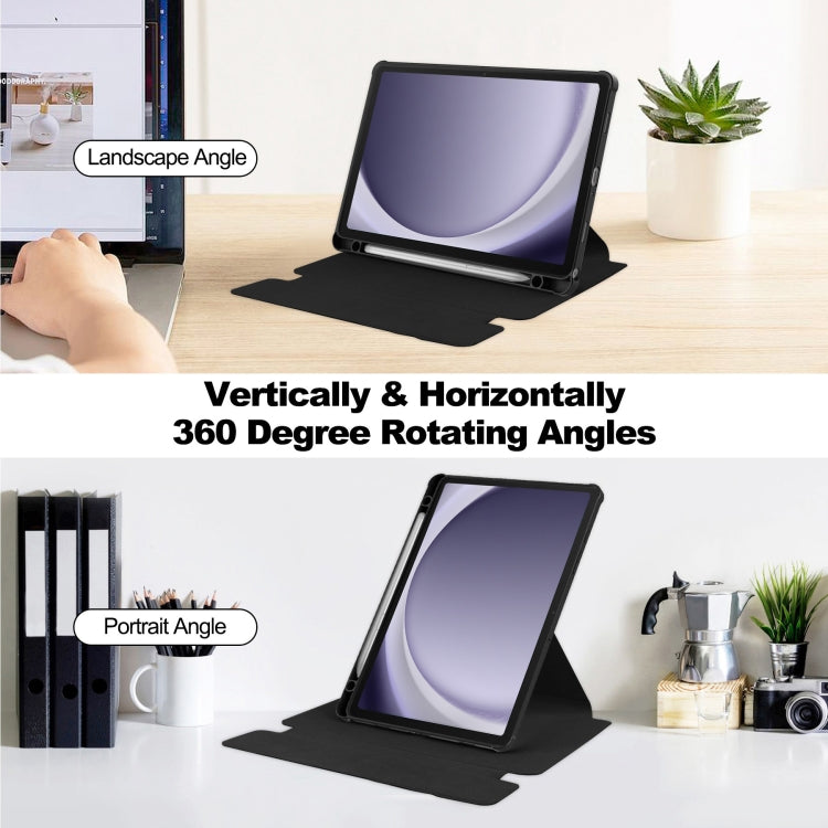 For Samsung Galaxy Tab A9+ 360 Rotation Transparent Smart Leather Case with Keyboard(Black) - Galaxy Tab A9+ by PMC TechLife | Online Shopping South Africa | PMC TechLife