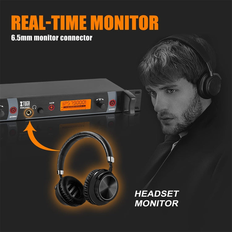XTUGA RW2080 UHF Wireless Stage Singer In-Ear Monitor System 10 BodyPacks(US Plug) - Microphone by XTUGA | Online Shopping South Africa | PMc TechLife | Buy Now Pay Later Mobicred