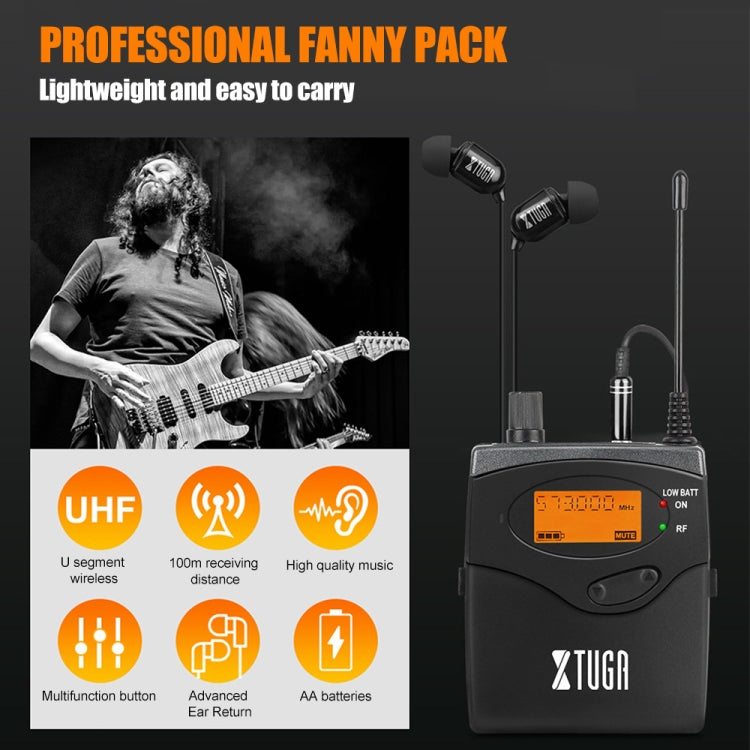 XTUGA RW2080 UHF Wireless Stage Singer In-Ear Monitor System 10 BodyPacks(US Plug) - Microphone by XTUGA | Online Shopping South Africa | PMc TechLife | Buy Now Pay Later Mobicred