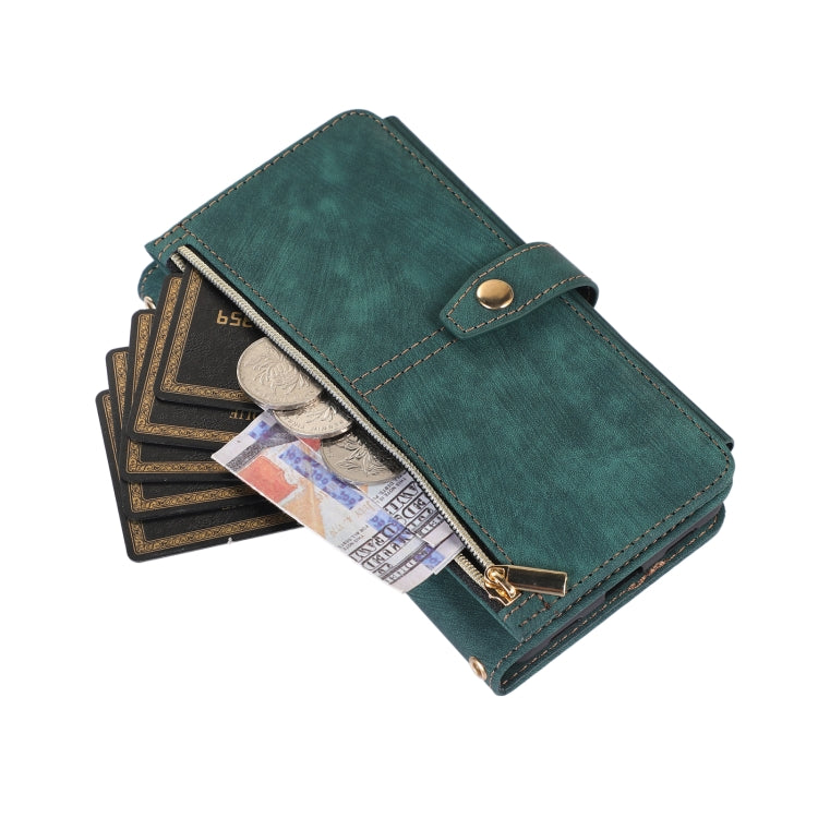 For Google Pixel 7 Dream 9-Card Wallet Zipper Bag Leather Phone Case(Green) - Google Cases by PMC TechLife | Online Shopping South Africa | PMC TechLife | Buy Now Pay Later Mobicred