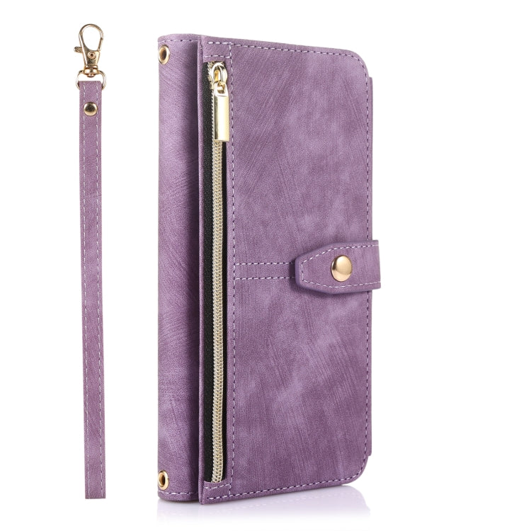 For Google Pixel 6 Dream 9-Card Wallet Zipper Bag Leather Phone Case(Purple) - Google Cases by PMC TechLife | Online Shopping South Africa | PMC TechLife | Buy Now Pay Later Mobicred