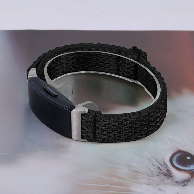 For Fitbit Inspire 3 Buckle Wave Braided Nylon Watch Band(Black) - Watch Bands by PMC TechLife | Online Shopping South Africa | PMC TechLife