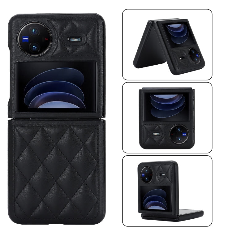 For vivo X Flip Rhombic Microfiber Folding Phone Case(Black) - free shipping - PMC TechLife - Order now!