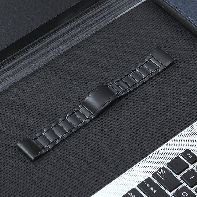 For Garmin Tactix 7 Pro/Fenix 7X/6X Pro 26mm Quick Release Five Bead Titanium Steel Watch Band(Black) - Watch Bands by PMC TechLife | Online Shopping South Africa | PMC TechLife