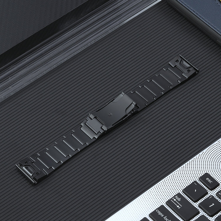 For Garmin Tactix 7 Pro/Fenix 7X/6X Pro 26mm Quick Release Five Bead Titanium Steel Watch Band(Black) - Watch Bands by PMC TechLife | Online Shopping South Africa | PMC TechLife