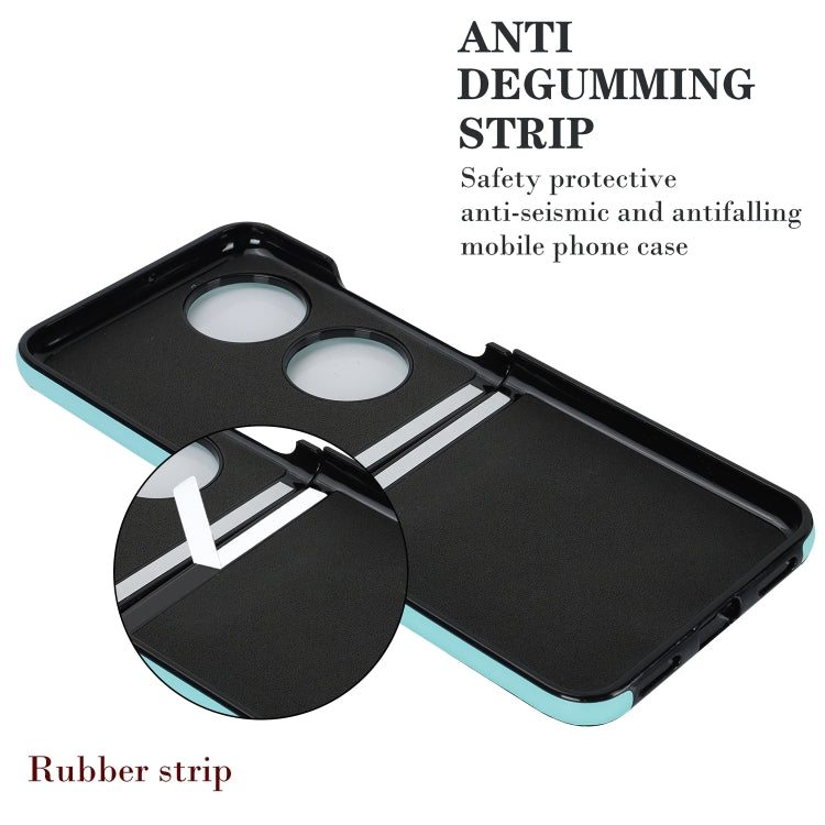 For Huawei P50 Pocket Rhombic Microfiber Folding Phone Case with Ring(Blue) - Huawei Cases by PMC TechLife | Online Shopping South Africa | PMC TechLife | Buy Now Pay Later Mobicred