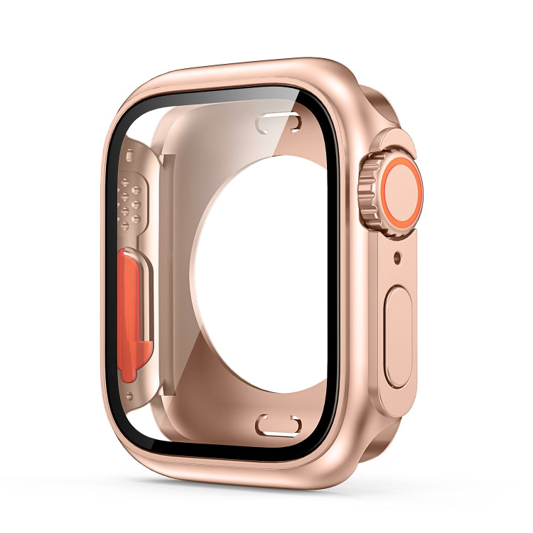 For Apple Watch Series 9 / 8 / 7 45mm Change to Ultra 49mm All-Inclusive Film Hybrid PC Watch Case(Rose Gold) - Watch Cases by PMC TechLife | Online Shopping South Africa | PMC TechLife