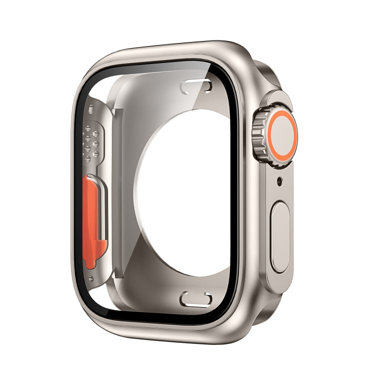For Apple Watch Series 9 / 8 / 7 45mm Change to Ultra 49mm All-Inclusive Film Hybrid PC Watch Case(Titanium Gold) - Watch Cases by PMC TechLife | Online Shopping South Africa | PMC TechLife
