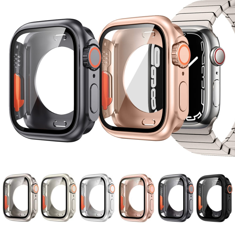 For Apple Watch Series 9 / 8 / 7 45mm Change to Ultra 49mm All-Inclusive Film Hybrid PC Watch Case(Rose Gold) - Watch Cases by PMC TechLife | Online Shopping South Africa | PMC TechLife