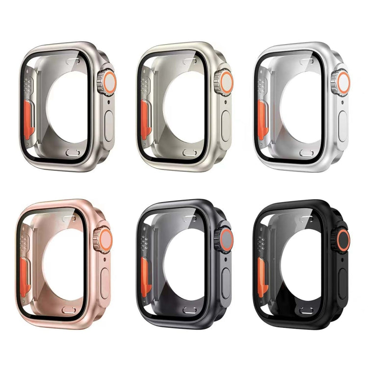 For Apple Watch Series 9 / 8 / 7 45mm Change to Ultra 49mm All-Inclusive Film Hybrid PC Watch Case(Rose Gold) - Watch Cases by PMC TechLife | Online Shopping South Africa | PMC TechLife