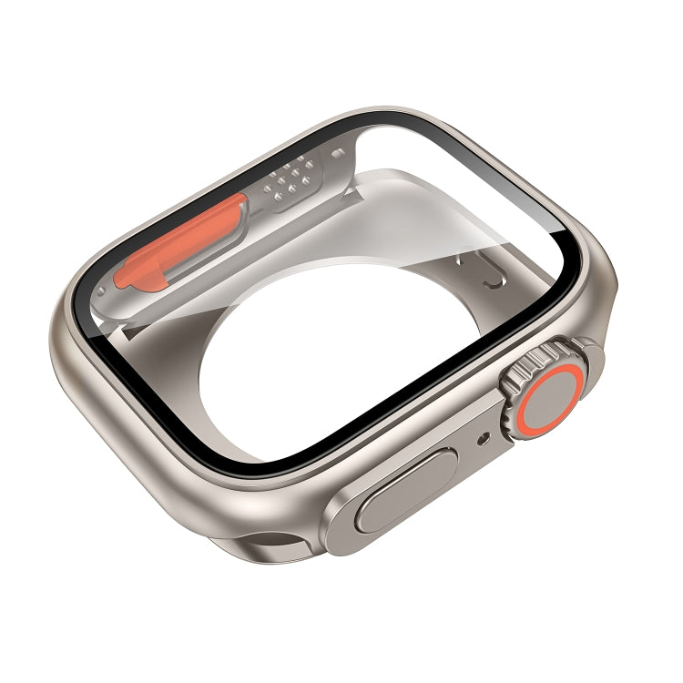 For Apple Watch Series 9 / 8 / 7 45mm Change to Ultra 49mm All-Inclusive Film Hybrid PC Watch Case(Titanium Gold) - Watch Cases by PMC TechLife | Online Shopping South Africa | PMC TechLife
