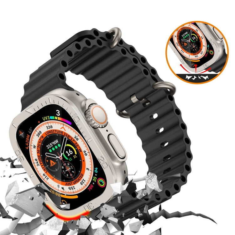 For Apple Watch Ultra 49mm Number Ring Metal Frame Integrated Tempered Film(Original Color) - Screen Protector by PMC TechLife | Online Shopping South Africa | PMC TechLife | Buy Now Pay Later Mobicred