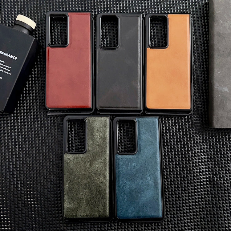 For Honor Magic V2 Crazy Horse Texture PU + PC Phone Case(Orange) - Honor Cases by PMC TechLife | Online Shopping South Africa | PMC TechLife | Buy Now Pay Later Mobicred