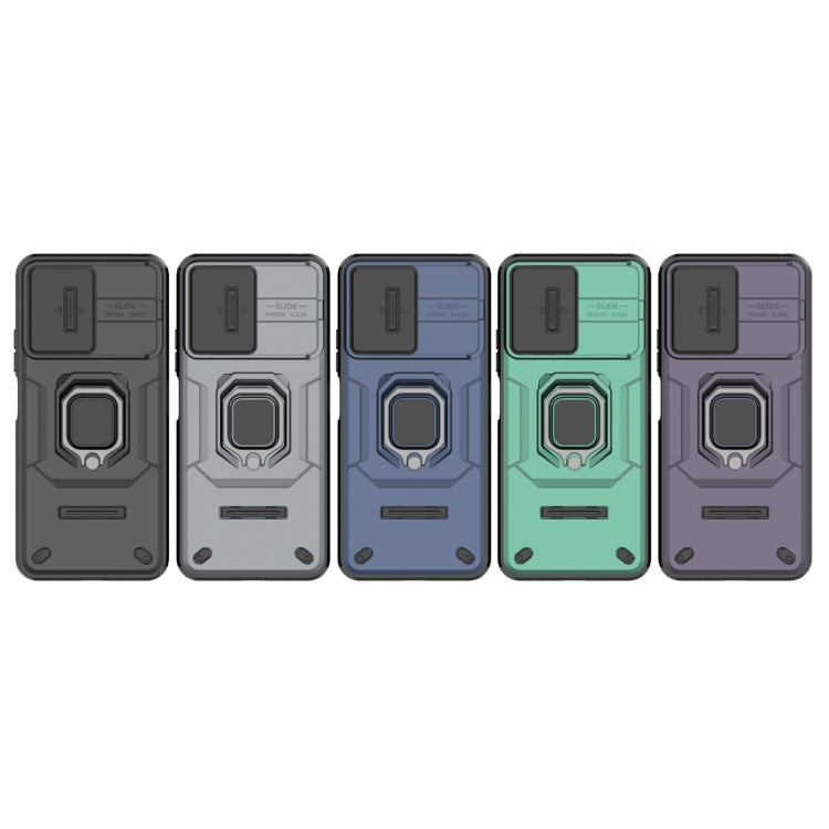 For Xiaomi Redmi Note 12 4G Global Sliding Camshield TPU + PC Shockproof Phone Case with Holder(Black) - Xiaomi Cases by PMC TechLife | Online Shopping South Africa | PMC TechLife | Buy Now Pay Later Mobicred