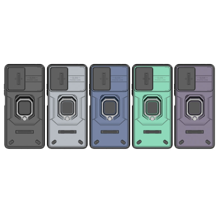 For Xiaomi Redmi Note 12 Turbo 5G Sliding Camshield TPU + PC Shockproof Phone Case with Holder(Green) - free shipping - PMC TechLife - Order now!