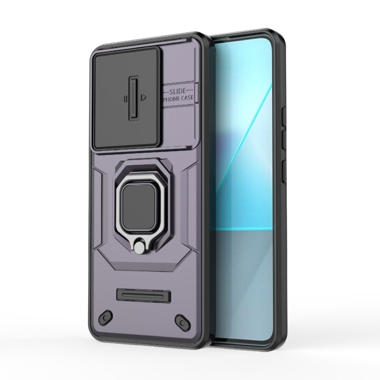 For Xiaomi Redmi Note 13 Pro 5G Sliding Camshield TPU + PC Shockproof Phone Case with Holder(Purple) - Note 13 Pro Cases by PMC TechLife | Online Shopping South Africa | PMC TechLife | Buy Now Pay Later Mobicred