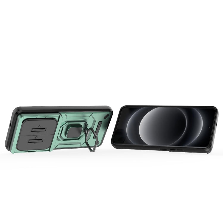 For Xiaomi 14 Ultra Sliding Camshield TPU + PC Shockproof Phone Case with Holder(Green) - free shipping - PMC TechLife - Order now!