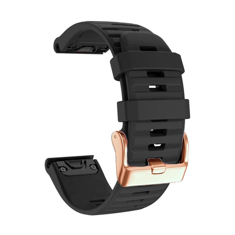 For Garmin Fenix 7S / 6S Pro / 5S Plus 20mm Rose Gold Buckle Quick Release Silicone Watch Band(Black) - free shipping - PMC TechLife - Order now!