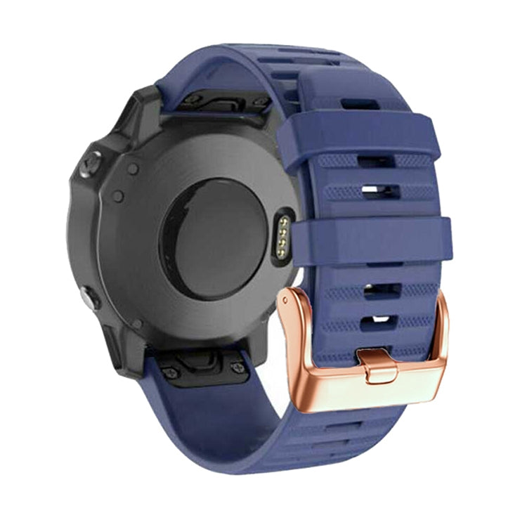 For Garmin Fenix 7S / 6S Pro / 5S Plus 20mm Rose Gold Buckle Quick Release Silicone Watch Band(Midnight Blue) - free shipping - PMC TechLife - Order now!