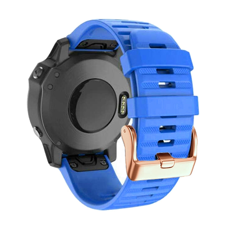 For Garmin Fenix 7S / 6S Pro / 5S Plus 20mm Rose Gold Buckle Quick Release Silicone Watch Band(Dark Blue) - free shipping - PMC TechLife - Order now!