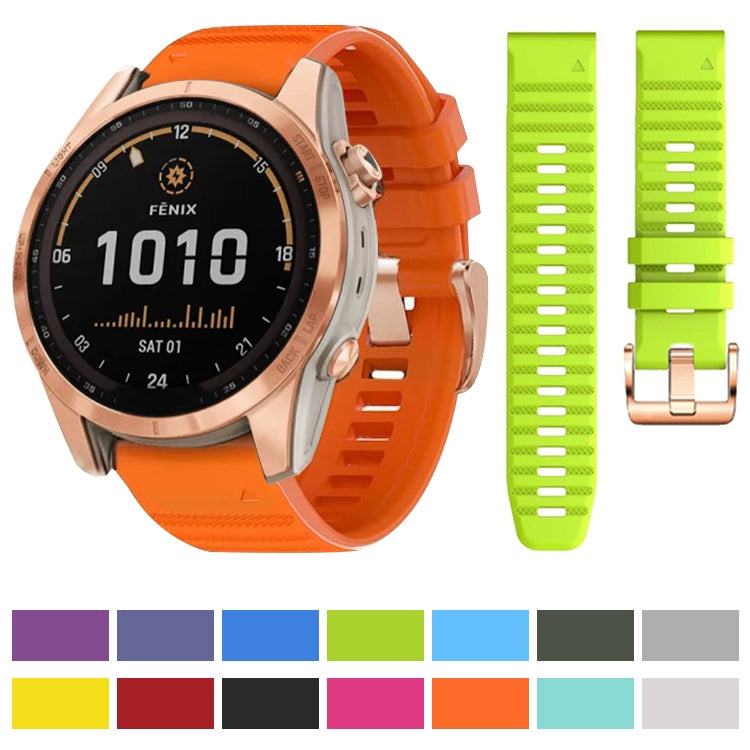 For Garmin Fenix 7S / 6S Pro / 5S Plus 20mm Rose Gold Buckle Quick Release Silicone Watch Band(Midnight Blue) - free shipping - PMC TechLife - Order now!