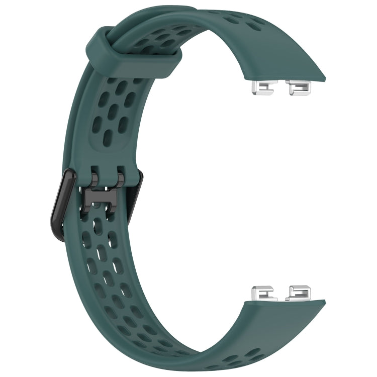 For Huawei Band 10 / 9 / 8 Solid Color Breathable Silicone Watch Band(Olive Green) - Watch Bands by PMC TechLife | Online Shopping South Africa | PMC TechLife | Buy Now Pay Later Mobicred