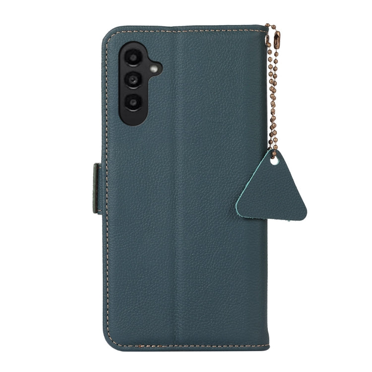 For Samsung Galaxy S24+ Side-Magnetic TJ Genuine Leather RFID Phone Case(Green) - free shipping - PMC Jewellery - Order now!