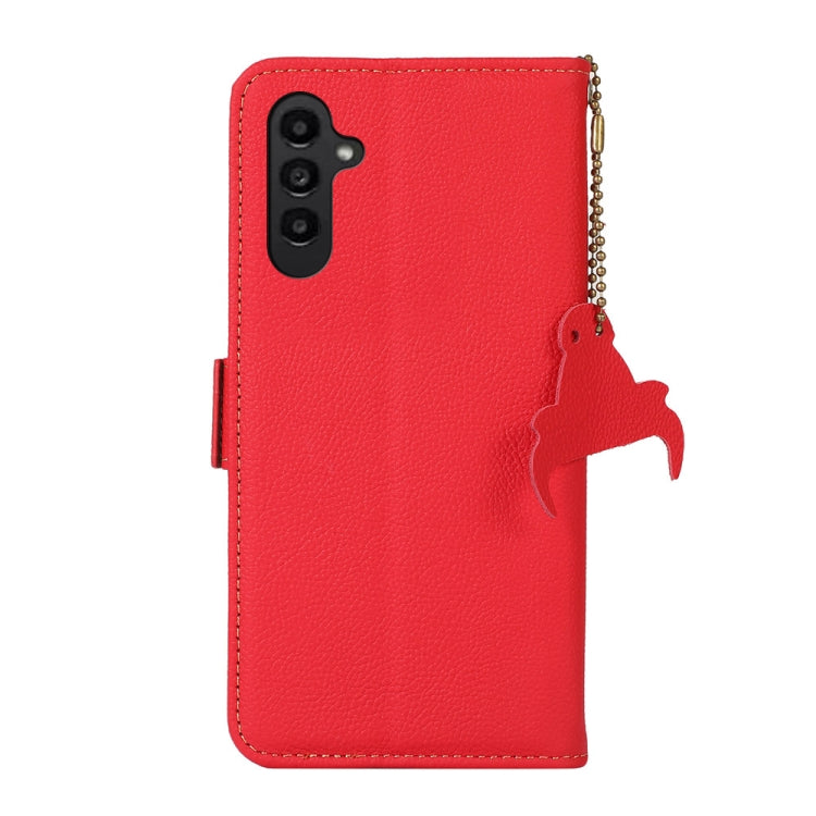 For Samsung Galaxy S24 Side-Magnetic TJ Genuine Leather RFID Phone Case(Red) - Galaxy Phone Cases by PMC Jewellery | Online Shopping South Africa | PMC Jewellery | Buy Now Pay Later Mobicred