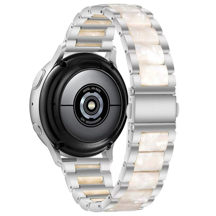 For Samsung Galaxy Watch 6 / 6 Classic Three Bead Resin Metal Watch Band(Silver White) - free shipping - PMC TechLife - Order now!