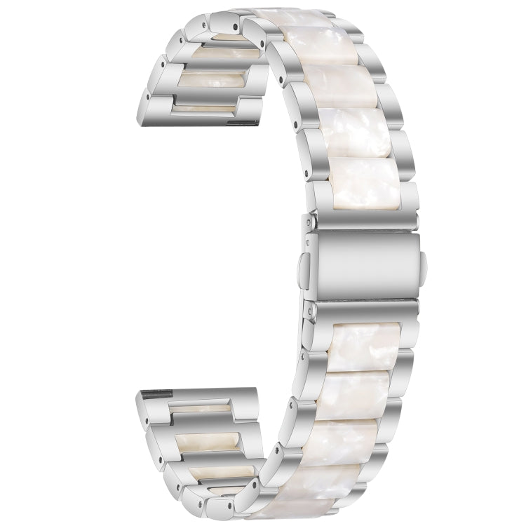 For Samsung Galaxy Watch 6 / 6 Classic Three Bead Resin Metal Watch Band(Silver White) - free shipping - PMC TechLife - Order now!