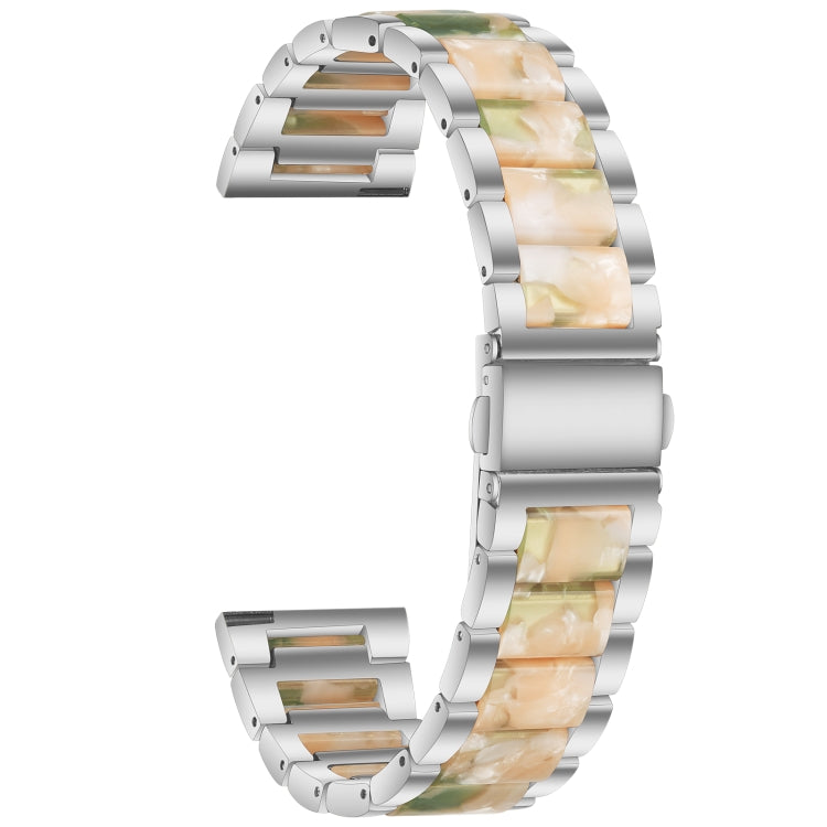 For Samsung Galaxy Watch 6 / 6 Classic Three Bead Resin Metal Watch Band(Silver Green) - free shipping - PMC TechLife - Order now!