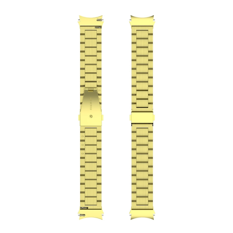 For Samsung Galaxy Watch 6 / 6 Classic Three Bead Stainless Steel Watch Band(Gold) - free shipping - PMC TechLife - Order now!
