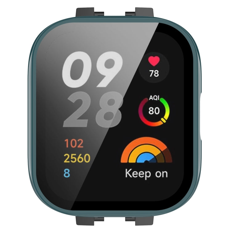 For Xiaomi Mi Watch Lite 3 PC + Tempered Film Integrated Watch Protective Case(Pine Green) - Watch Cases by PMC TechLife | Online Shopping South Africa | PMC TechLife