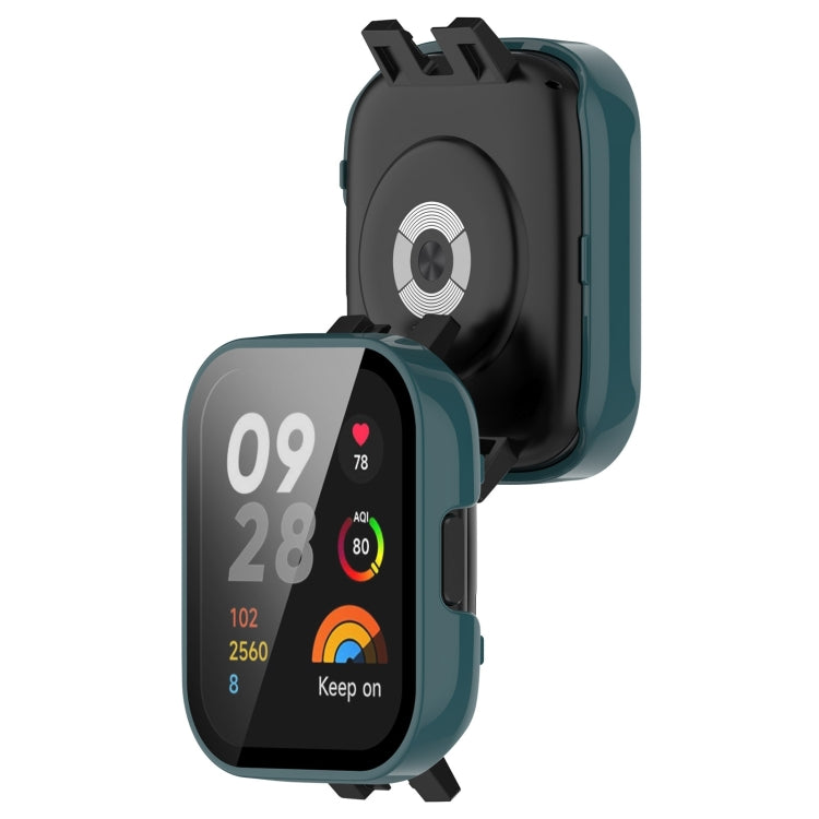 For Xiaomi Mi Watch Lite 3 PC + Tempered Film Integrated Watch Protective Case(Pine Green) - Watch Cases by PMC TechLife | Online Shopping South Africa | PMC TechLife