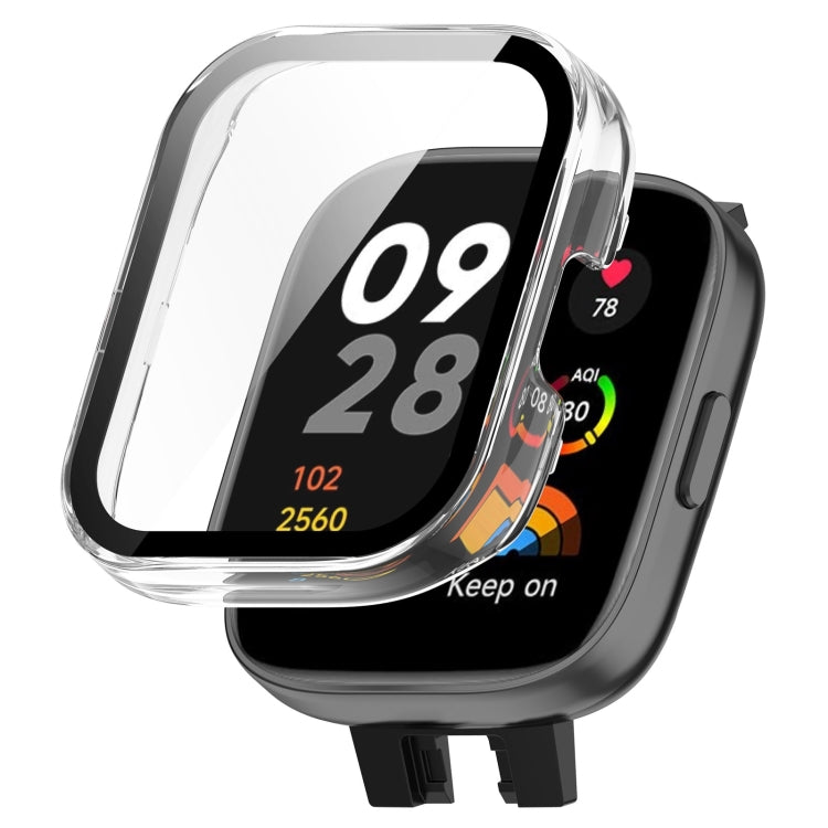 For Xiaomi Mi Watch Lite 3 PC + Tempered Film Integrated Watch Protective Case(Transparent) - Watch Cases by PMC TechLife | Online Shopping South Africa | PMC TechLife
