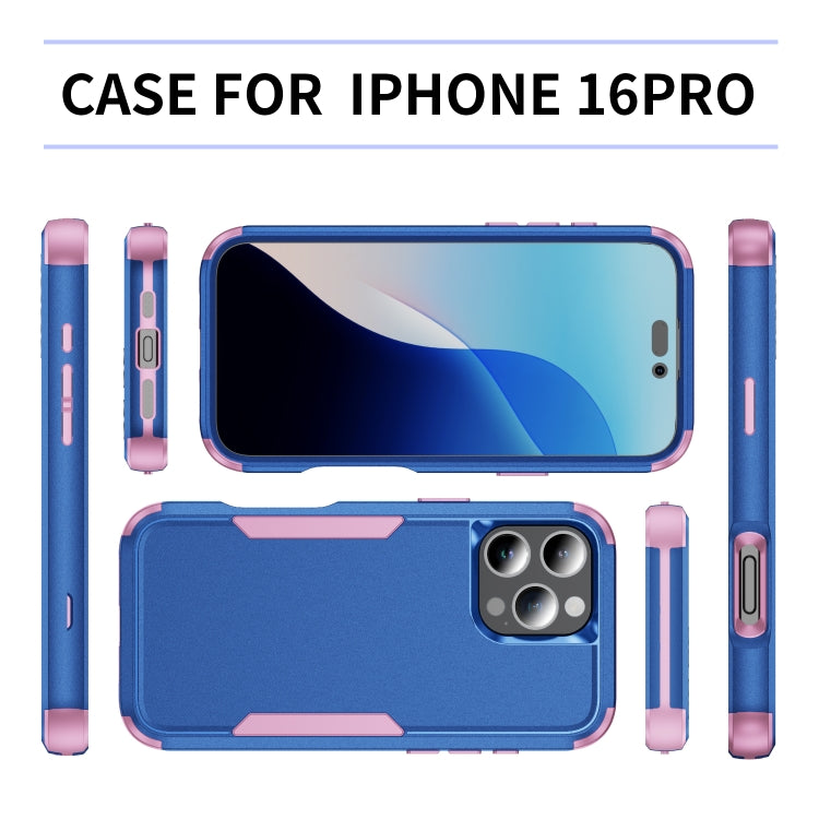 For iPhone 16 Pro Commuter Shockproof TPU + PC Phone Case(Royal Blue+Pink) - iPhone 16 Pro Cases by PMC TechLife | Online Shopping South Africa | PMC TechLife | Buy Now Pay Later Mobicred
