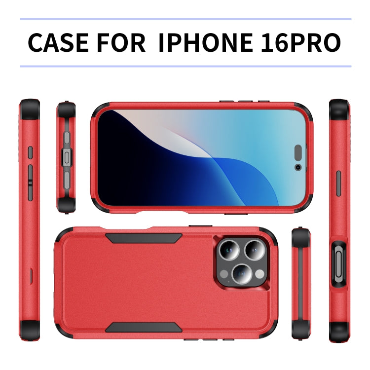 For iPhone 16 Pro Commuter Shockproof TPU + PC Phone Case(Red+Black) - iPhone 16 Pro Cases by PMC TechLife | Online Shopping South Africa | PMC TechLife | Buy Now Pay Later Mobicred