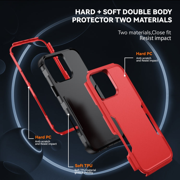 For iPhone 16 Pro Commuter Shockproof TPU + PC Phone Case(Red+Black) - iPhone 16 Pro Cases by PMC TechLife | Online Shopping South Africa | PMC TechLife | Buy Now Pay Later Mobicred