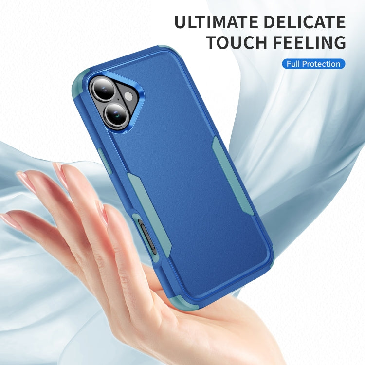 For iPhone 16 Commuter Shockproof TPU + PC Phone Case(Royal Blue+Grey Green) - iPhone 16 Cases by PMC TechLife | Online Shopping South Africa | PMC TechLife | Buy Now Pay Later Mobicred