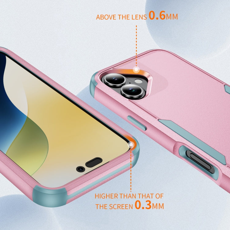 For iPhone 16 Commuter Shockproof TPU + PC Phone Case(Pink+Grey Green) - iPhone 16 Cases by PMC TechLife | Online Shopping South Africa | PMC TechLife | Buy Now Pay Later Mobicred
