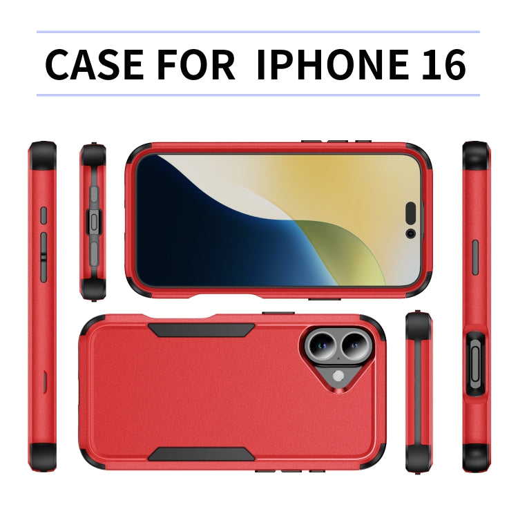 For iPhone 16 Commuter Shockproof TPU + PC Phone Case(Red+Black) - iPhone 16 Cases by PMC TechLife | Online Shopping South Africa | PMC TechLife | Buy Now Pay Later Mobicred