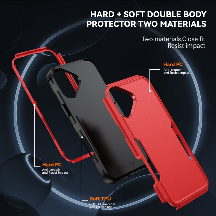 For iPhone 16 Commuter Shockproof TPU + PC Phone Case(Red+Black) - iPhone 16 Cases by PMC TechLife | Online Shopping South Africa | PMC TechLife | Buy Now Pay Later Mobicred